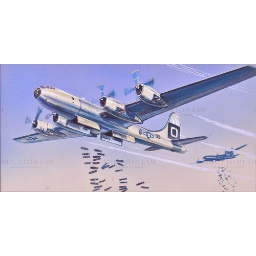 236 - Richard Ward - x5 highly detailed, mixed media, original paintings of military aircrafts, by Richard... 