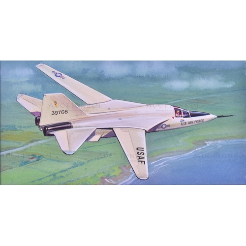 236 - Richard Ward - x5 highly detailed, mixed media, original paintings of military aircrafts, by Richard... 