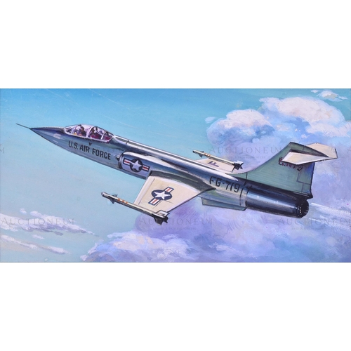 237 - Richard Ward - x5 highly detailed, mixed media, original paintings of military aircrafts, by Richard... 