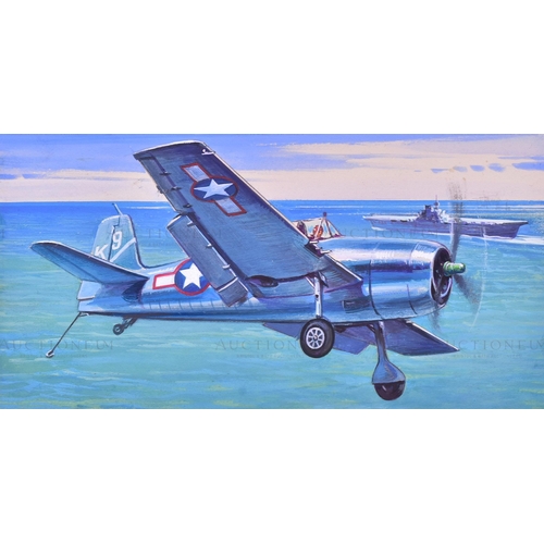 237 - Richard Ward - x5 highly detailed, mixed media, original paintings of military aircrafts, by Richard... 