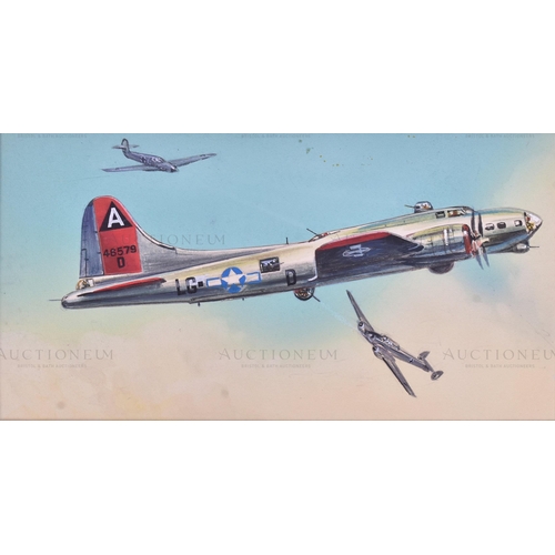 237 - Richard Ward - x5 highly detailed, mixed media, original paintings of military aircrafts, by Richard... 