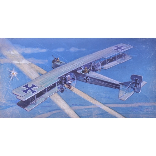 238 - Richard Ward - x5 highly detailed, mixed media, original paintings of military aircrafts, by Richard... 