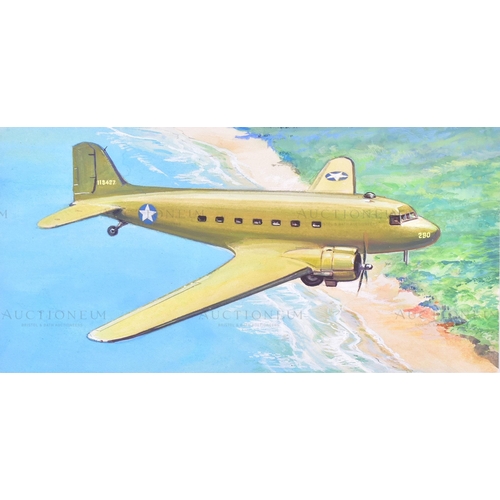 239 - Richard Ward - x4 highly detailed, mixed media, original paintings of military aircrafts, by Richard... 