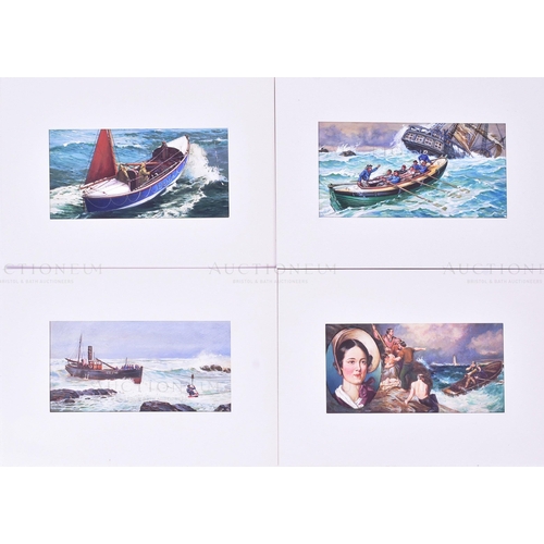 368 - Ogdens Cigarettes - The Story Of The Life-Boat (c1950s unproduced set) - four original hand painted ... 