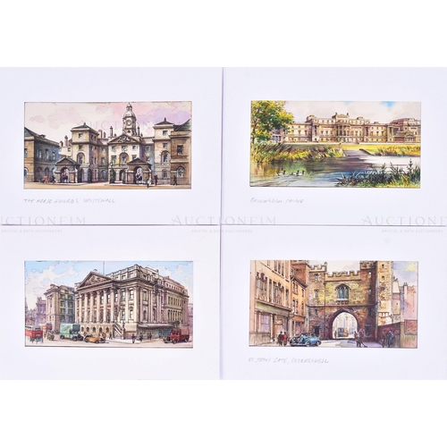 387 - Mardon Son & Hall - x4 pieces of highly detailed, pen, ink and watercolour, original artworks create... 