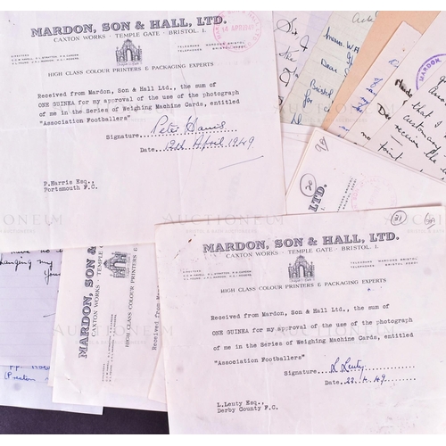 487 - Mardon, Son & Hall - Association Footballers - a collection of letters and receipts from various fam... 