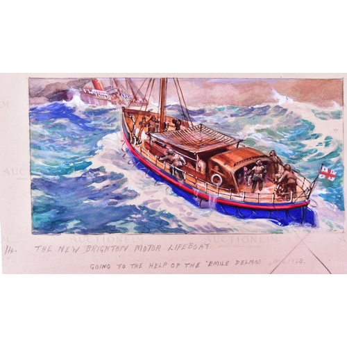 488 - Ogdens Cigarettes - The Story Of The Life-Boat (c1950s unproduced set) - three original hand painted... 