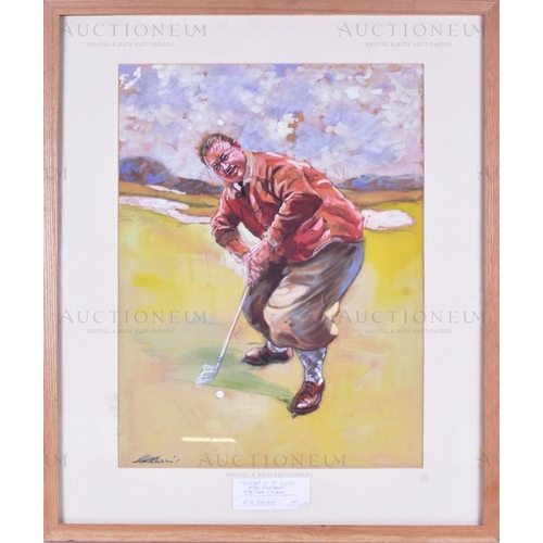 6 - H.H.Harris (1928) - a mixed media portrait of famous golfer George Gadd of the Rochester Golf Club, ... 