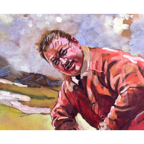 6 - H.H.Harris (1928) - a mixed media portrait of famous golfer George Gadd of the Rochester Golf Club, ... 