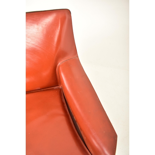 110 - Mario Bellini x Cassina - CAB 414 - A retro late 20th century leather two seater sofa. The sofa in o... 