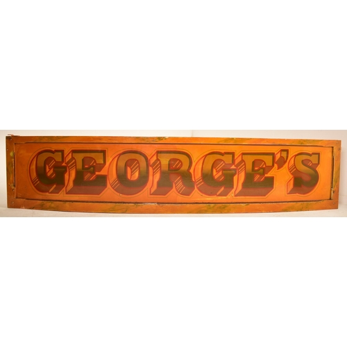 116 - George's Bingo - A large 20th century hand painted fairground / funfair amusement park curved wooden... 