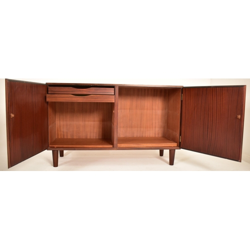 117 - Omann Jun - A retro 20th century Danish designer afromosia teak wood cupboard. The cupboard having t... 