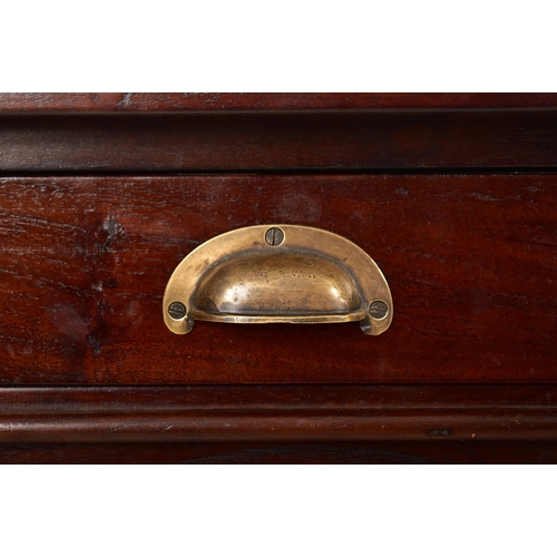124 - A George III manner 20th century mahogany twin pedestal writing desk. The desk having a straight fla... 