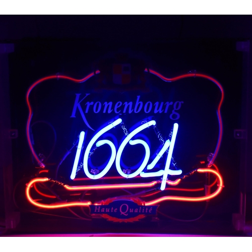 13 - Kronenbourg - A vintage late 20th century point of sale pub advertising neon sign for the French bre... 