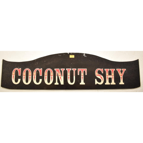 131 - Coconut Shy / Hot Wire - A 20th century fairground / funfair amusement park painted sign pediment. S... 