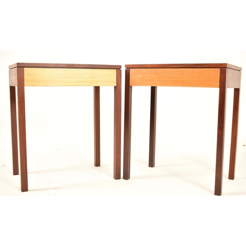 137 - British Modern Design - A pair of retro mid 20th century British furniture teak side occasional tabl... 