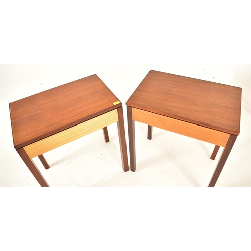 137 - British Modern Design - A pair of retro mid 20th century British furniture teak side occasional tabl... 