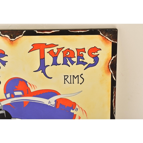 146 - Palmer Tyres - A contemporary oil on board artists impression painting of a vintage enamel advertisi... 