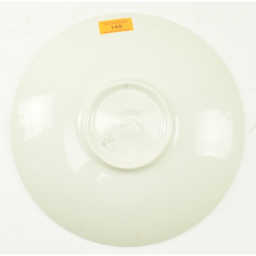 149 - Poole Pottery - Delphis - A retro 20th century studio art charger plate. The plate having an orange ... 
