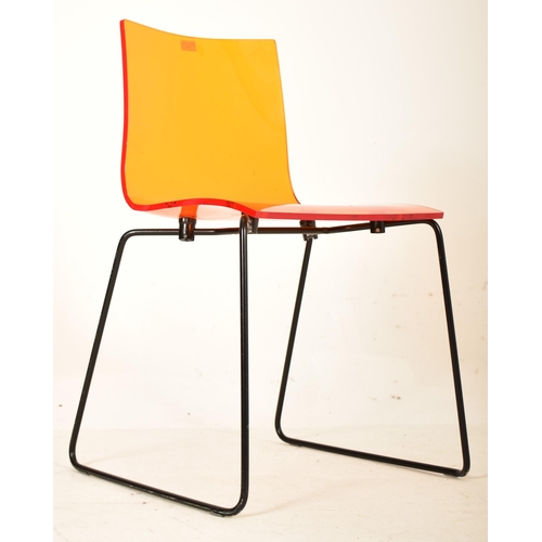169 - A believed Bo Concept British Modern Design acrylic & metal office desk chair. The chair having a mo... 