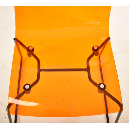 169 - A believed Bo Concept British Modern Design acrylic & metal office desk chair. The chair having a mo... 