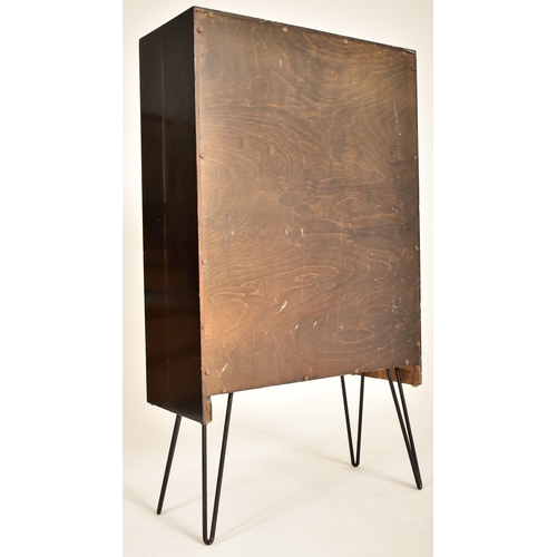 186 - A bespoke made retro mid 20th century circa 1960s painted teak wood Criterion cupboard cabinet on le... 