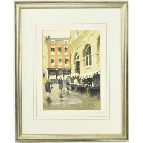 19 - John Yardley (b. 1943) - A vintage 20th century watercolour on paper painting entitled 'Mobile Stall... 