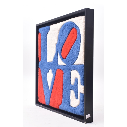 199 - Robert Indiana (1928-2018) - ' Czech Love ' - 2006 - A contemporary hand tufted wool LOVE framed pan... 