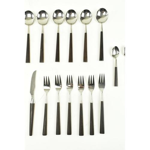 205 - Joseph Rodgers - Manhattan Cutlery A retro 20th century stainless steel and teak handled cutlery ser... 