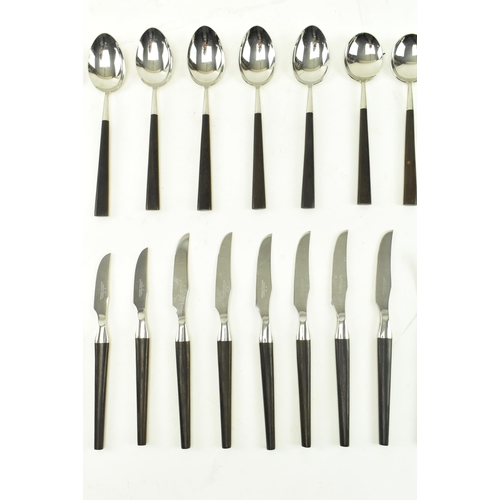 205 - Joseph Rodgers - Manhattan Cutlery A retro 20th century stainless steel and teak handled cutlery ser... 