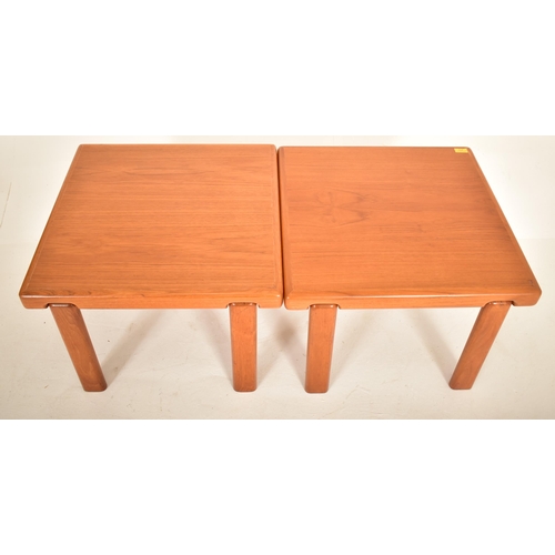 210 - Trioh - A pair of retro 20th century Danish designer teak coffee tables / low tables. Each table of ... 