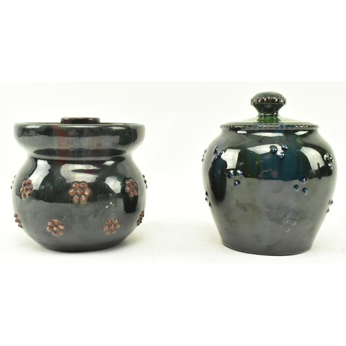 232 - Sir Edmund Harry Elton - Elton Ware Pottery, Clevedon - Two studio art pottery glazed lidded tobacco... 