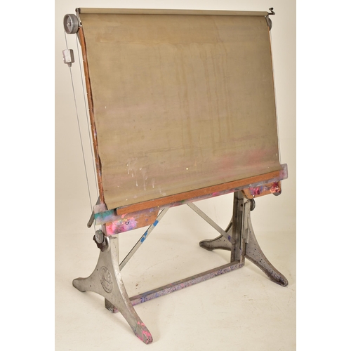 233 - Admel Paramount - A retro 20th century cast iron drawing board / draughtsman board. The adjustable h... 