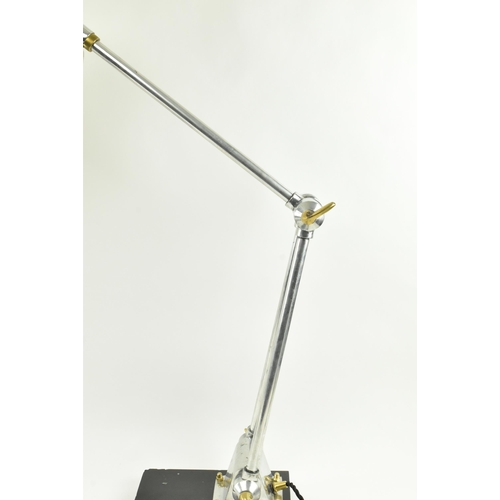 239 - A pair of large retro 20th century chrome & slate anglepoise industrial desk table lamps lights. Eac... 