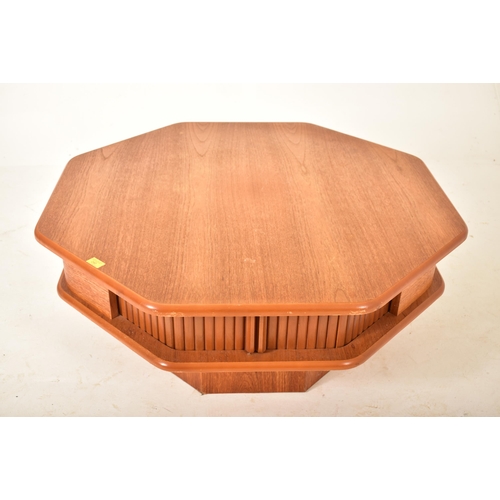 240 - British Modern Design - A retro mid 20th century circa 1960s Danish inspired teak octagonal low occa... 