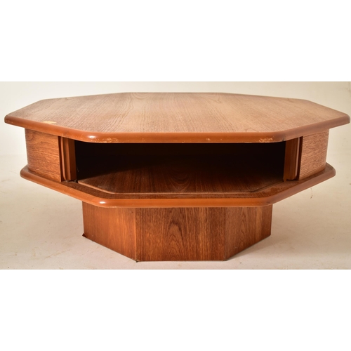 240 - British Modern Design - A retro mid 20th century circa 1960s Danish inspired teak octagonal low occa... 