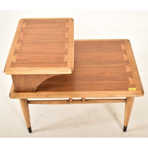 246 - Lane Altavista - A retro 20th century American designer teak and walnut two tier side table / lamp t... 