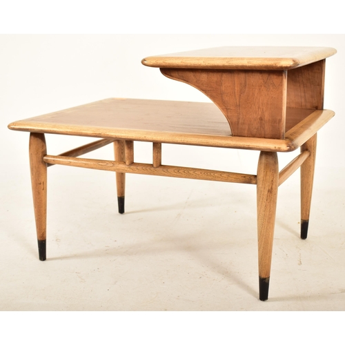 246 - Lane Altavista - A retro 20th century American designer teak and walnut two tier side table / lamp t... 