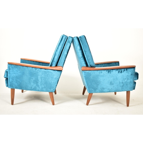 30 - Greaves & Thomas - A pair of retro 20th century circa 1970s teak easy lounge armchairs / chairs. Eac... 