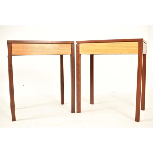 397 - British Modern Design - A pair of retro mid 20th century British furniture teak side occasional tabl... 