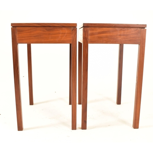 397 - British Modern Design - A pair of retro mid 20th century British furniture teak side occasional tabl... 