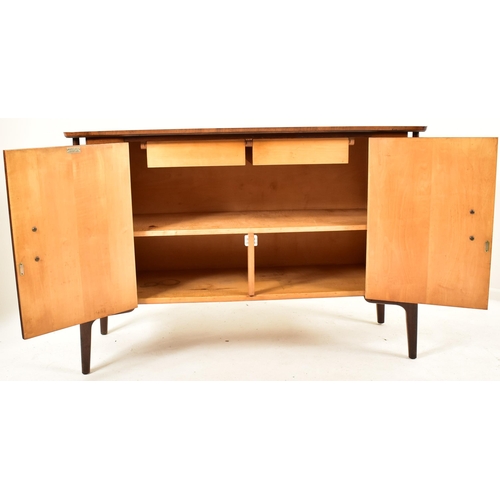 40 - Everest - Helix - A retro mid 20th century teak, walnut and maple sideboard credenza. The sideboard ... 