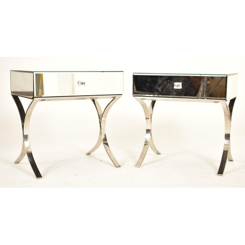 422 - R.V. Astley - Sovana Bedside - A pair of contemporary high end British designer mirrored bedside tab... 