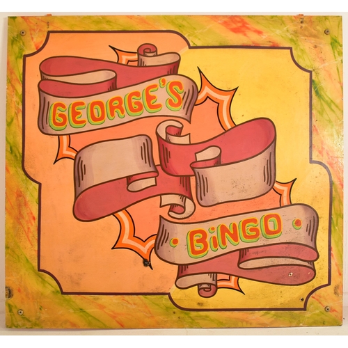 44 - George's Bingo - A large vintage 20th century hand painted fairground / funfair amusement park sign.... 