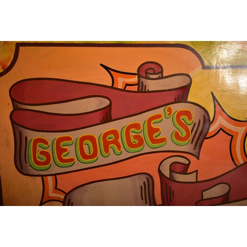 44 - George's Bingo - A large vintage 20th century hand painted fairground / funfair amusement park sign.... 