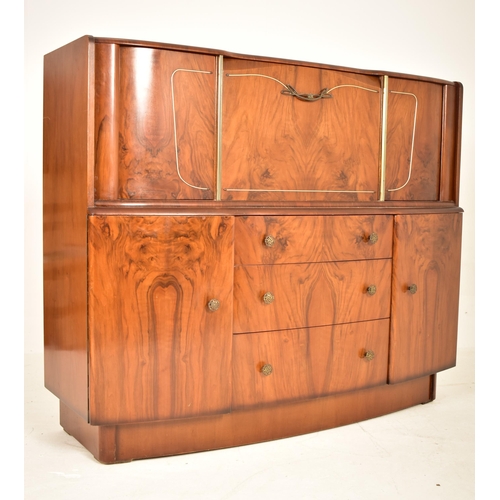 446 - Beautility - A mid 20th century Art Deco revival walnut cocktail cabinet / sideboard credenza. The s... 