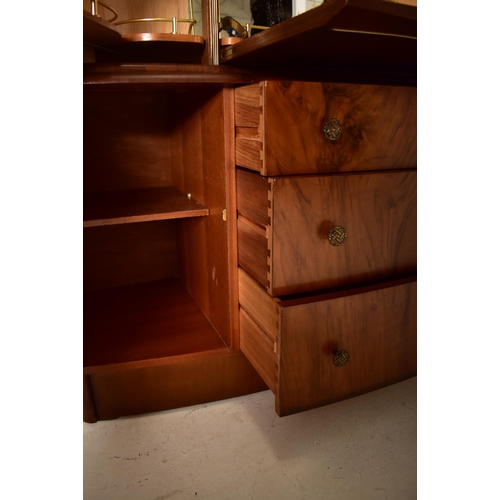 446 - Beautility - A mid 20th century Art Deco revival walnut cocktail cabinet / sideboard credenza. The s... 