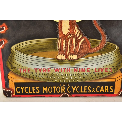 449 - Hutchinson Tyres - A contemporary oil on board artists impression painting of a vintage enamel adver... 