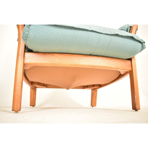 528 - Ercol - A contemporary Renaissance pattern beech & elm armchair / easy lounge chair. Ladder backrest... 