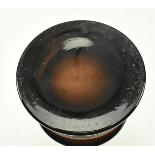 552 - Riihimaki - A retro 20th century Finnish designer studio art glass vase. The vase in olive cinnamon ... 